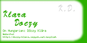 klara doczy business card