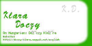 klara doczy business card